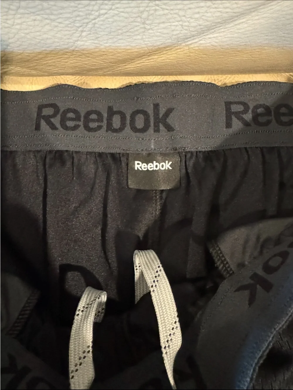 Reebok Men's Blue Athletic Mesh Shorts with Gray Side Panels